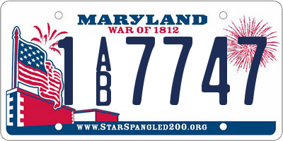 MD license plate 1AB7747