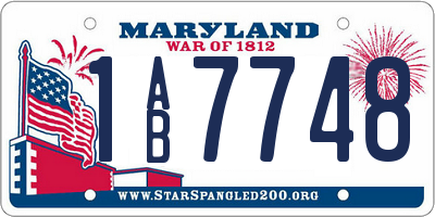 MD license plate 1AB7748