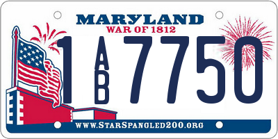 MD license plate 1AB7750