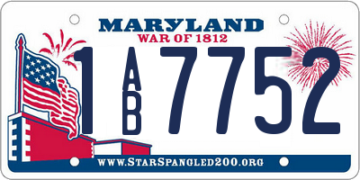 MD license plate 1AB7752