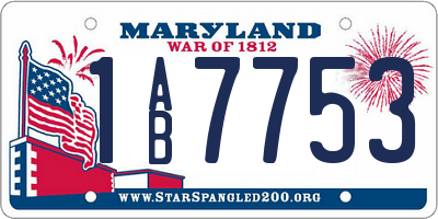 MD license plate 1AB7753