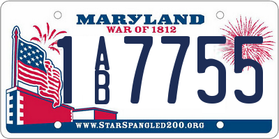 MD license plate 1AB7755