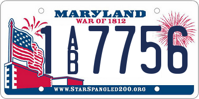 MD license plate 1AB7756