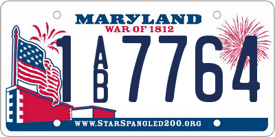 MD license plate 1AB7764