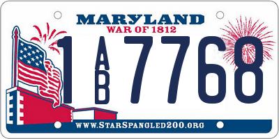 MD license plate 1AB7768