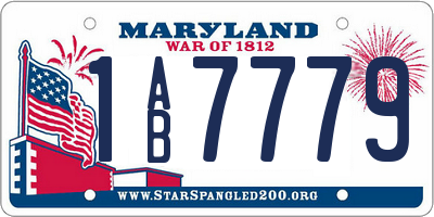 MD license plate 1AB7779