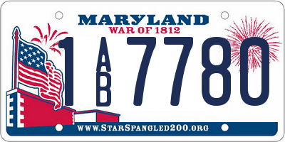 MD license plate 1AB7780