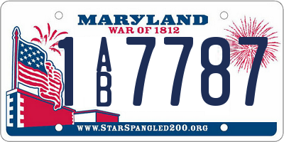 MD license plate 1AB7787
