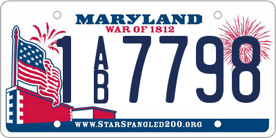 MD license plate 1AB7798