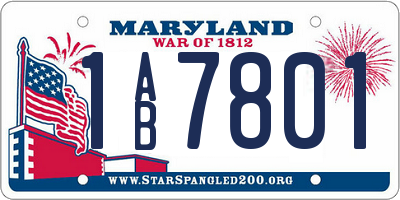 MD license plate 1AB7801