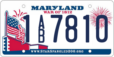 MD license plate 1AB7810