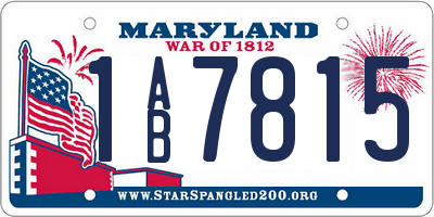 MD license plate 1AB7815