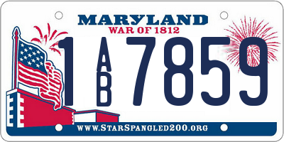 MD license plate 1AB7859