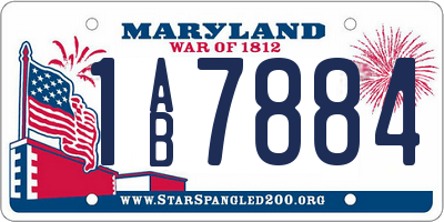 MD license plate 1AB7884
