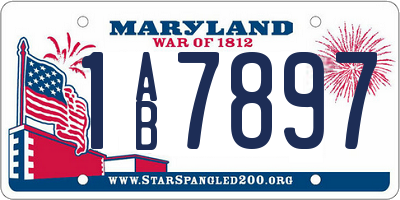 MD license plate 1AB7897