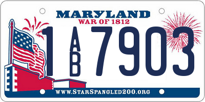 MD license plate 1AB7903