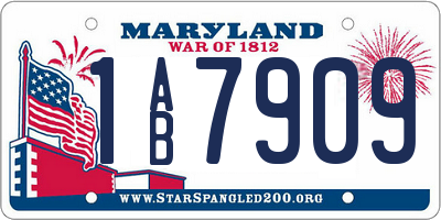 MD license plate 1AB7909