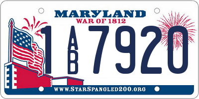 MD license plate 1AB7920