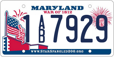 MD license plate 1AB7929