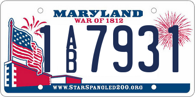 MD license plate 1AB7931