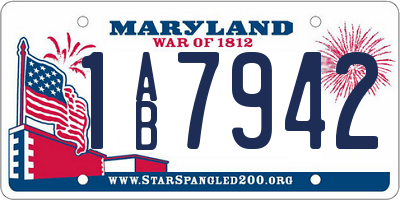 MD license plate 1AB7942