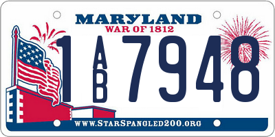 MD license plate 1AB7948