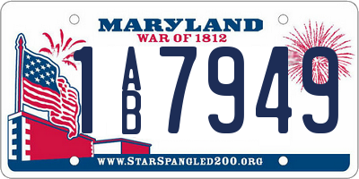 MD license plate 1AB7949