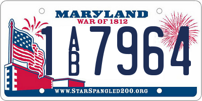 MD license plate 1AB7964