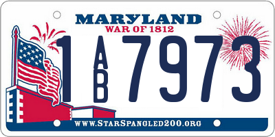MD license plate 1AB7973