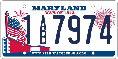 MD license plate 1AB7974