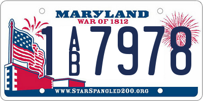 MD license plate 1AB7978