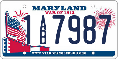 MD license plate 1AB7987