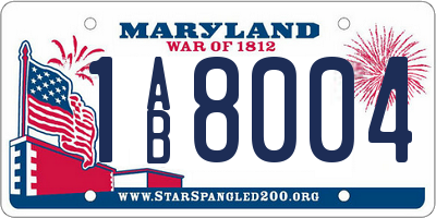 MD license plate 1AB8004
