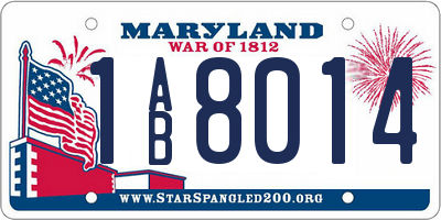 MD license plate 1AB8014