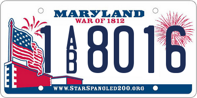 MD license plate 1AB8016