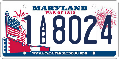 MD license plate 1AB8024