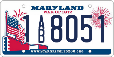 MD license plate 1AB8051