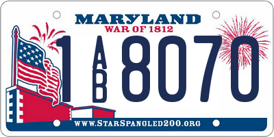 MD license plate 1AB8070