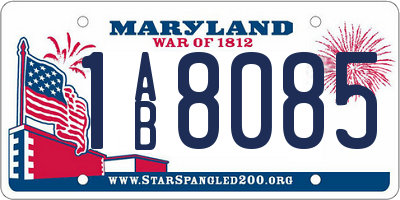 MD license plate 1AB8085