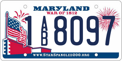 MD license plate 1AB8097