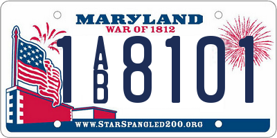 MD license plate 1AB8101
