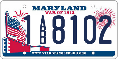 MD license plate 1AB8102