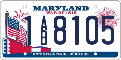 MD license plate 1AB8105