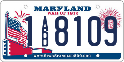 MD license plate 1AB8109