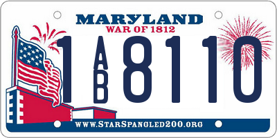 MD license plate 1AB8110