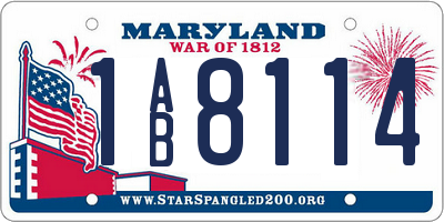 MD license plate 1AB8114