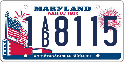 MD license plate 1AB8115