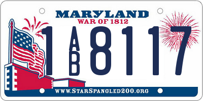 MD license plate 1AB8117