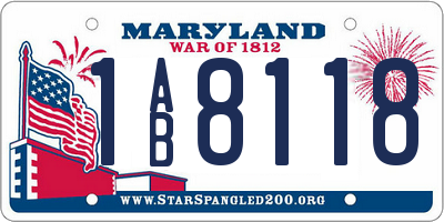 MD license plate 1AB8118