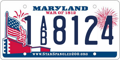 MD license plate 1AB8124